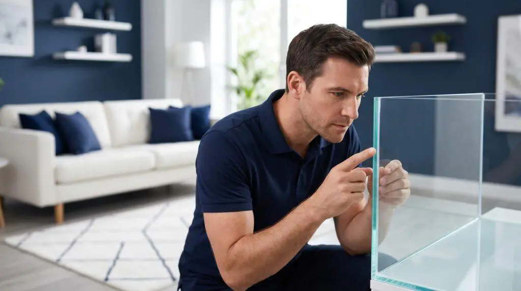Ardie's Movers specialist carefully handling large glass panel during a fish tank or specialty item move