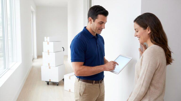 Ardie's Movers representative reviewing a moving quote with a customer in Ottawa