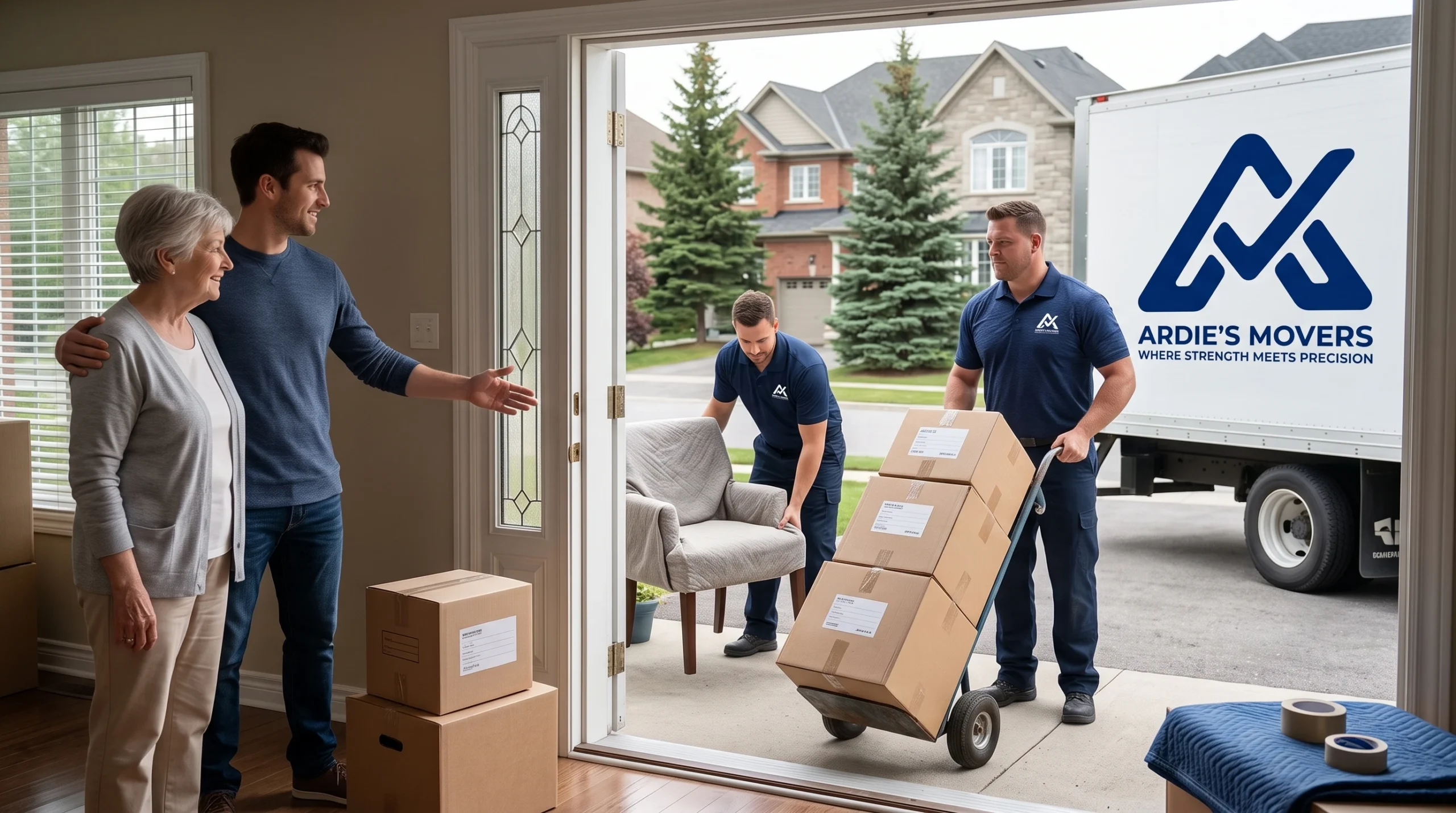 Ardie's Movers coordinating a senior and family move in Carleton Place