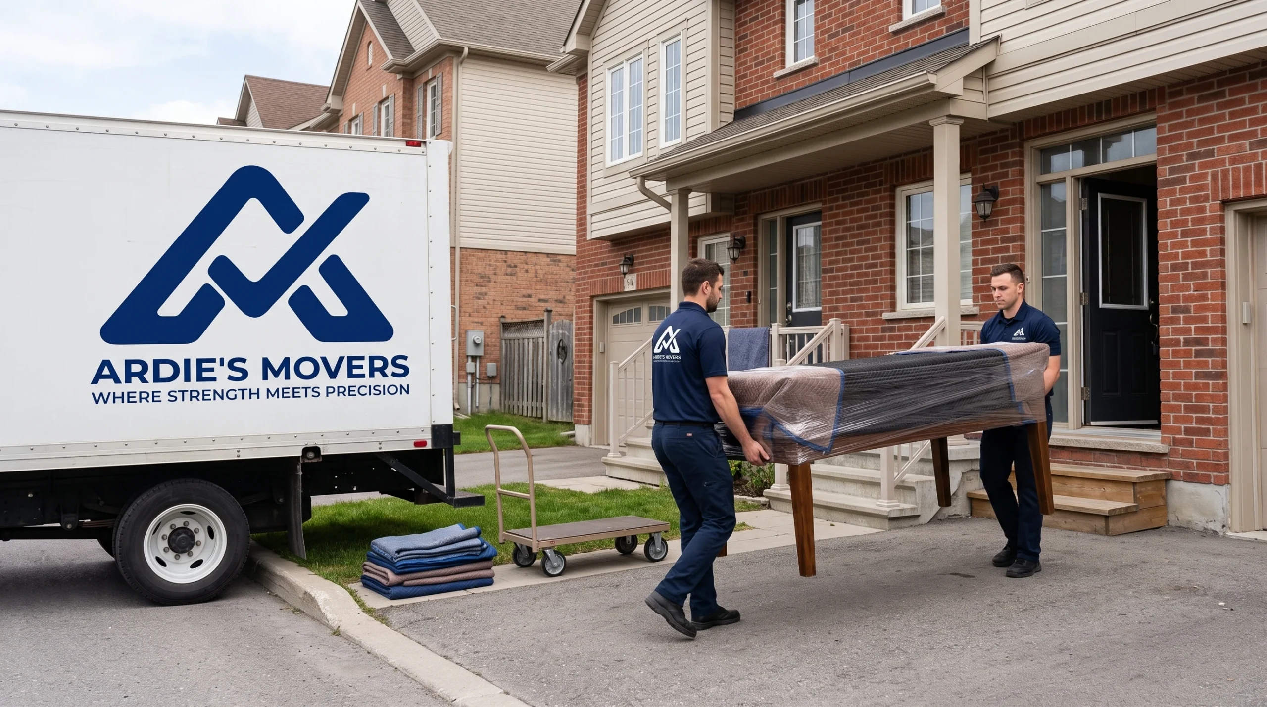 Ardie's Movers carrying protected household furniture during a Kanata townhome move