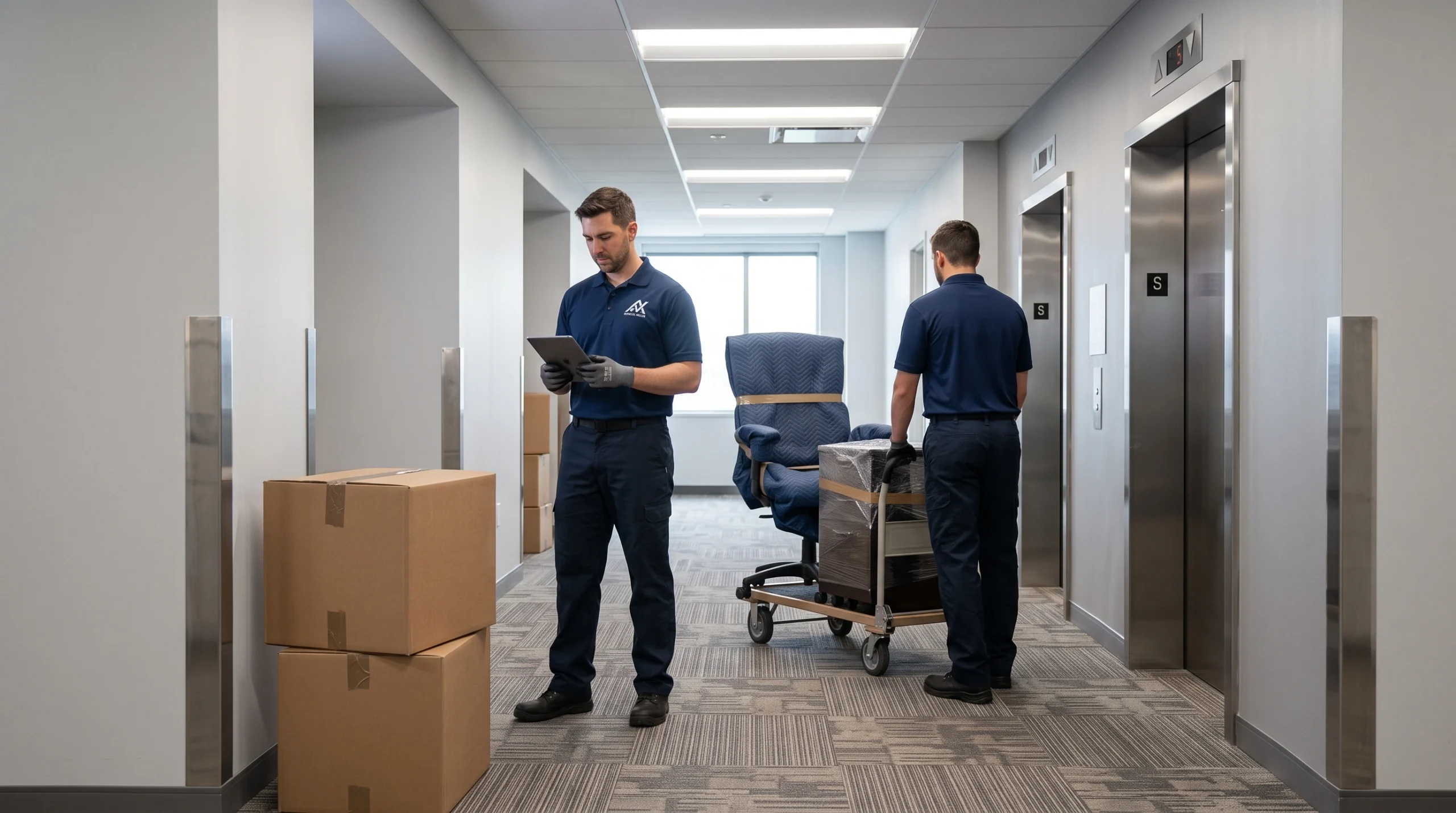 Ardie's Movers relocating protected office furniture during an Ottawa commercial move