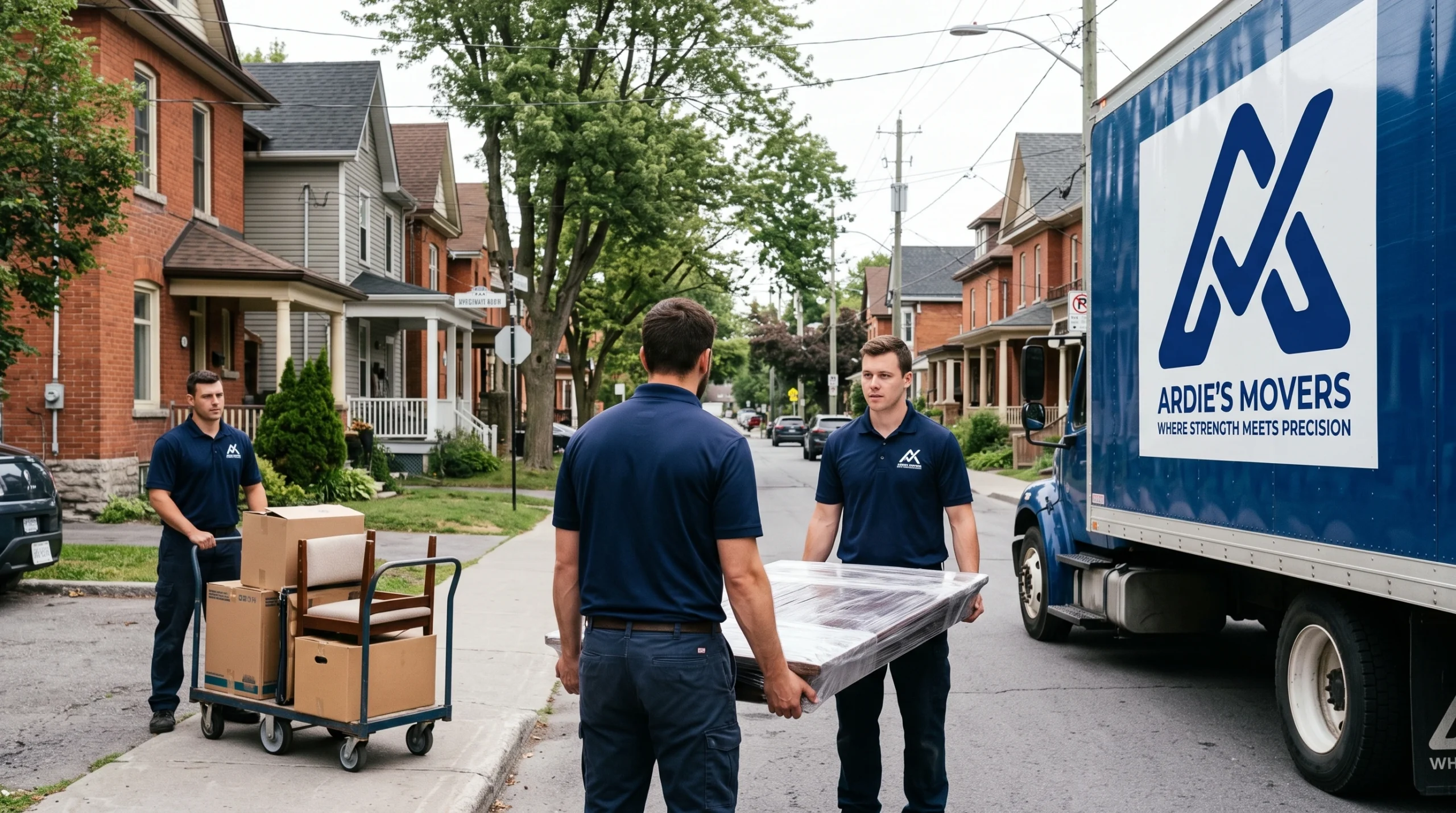 Branded Ardie's Movers truck positioned for a residential move in East Ottawa