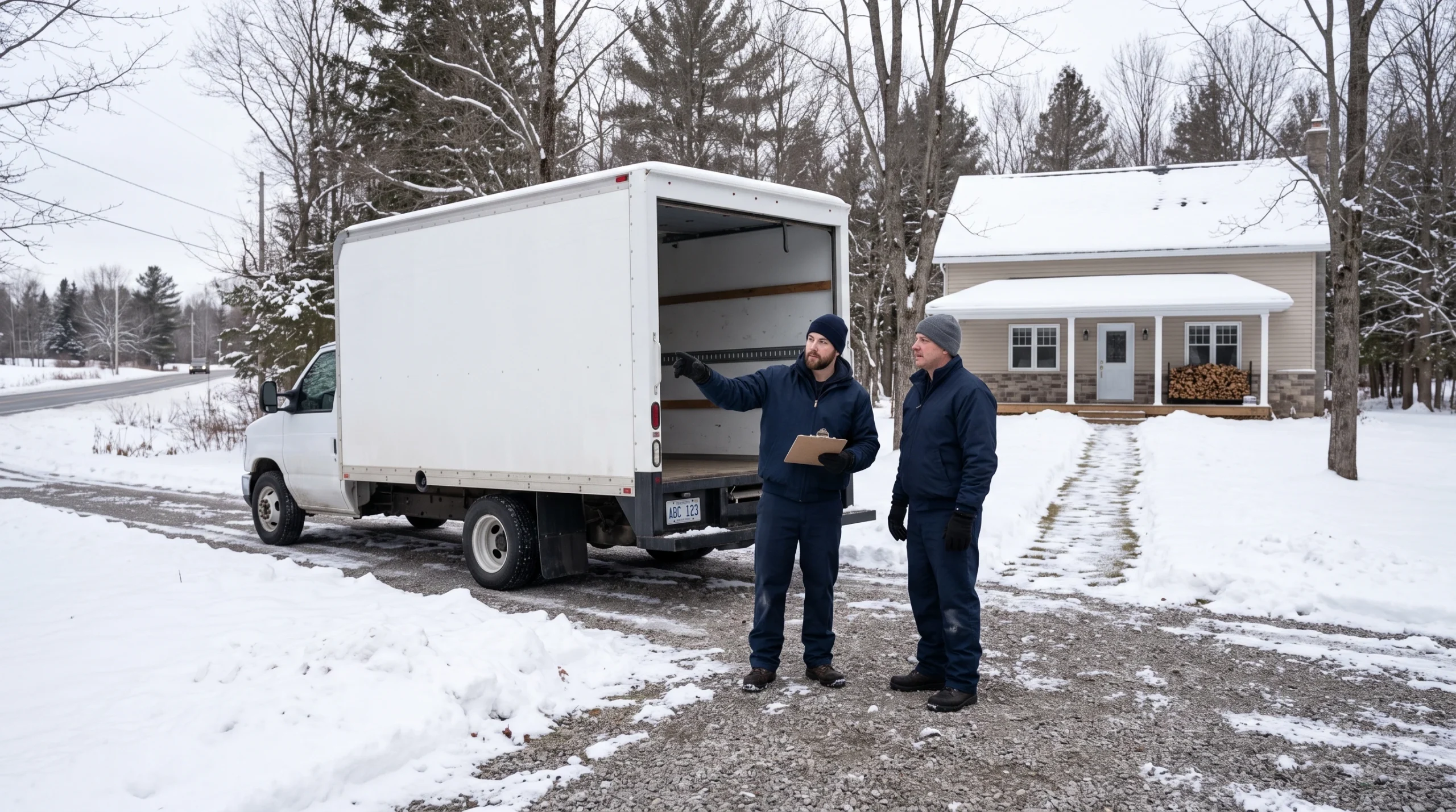 Moving truck planning for a rural Ottawa Valley road in winter