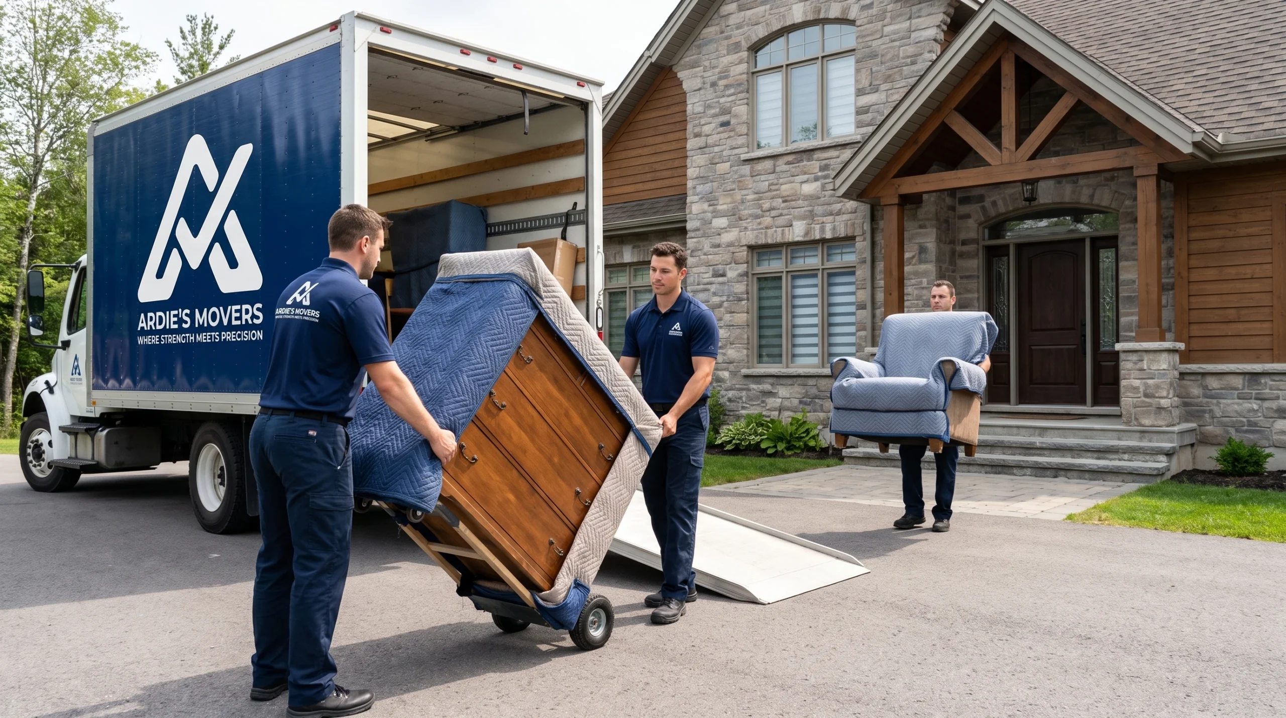 Ardie's Movers redelivering protected furniture from storage to an Ottawa Valley home